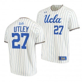 Chase Utley UCLA Bruins #27 White College Baseball Stripes Jersey