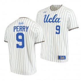 Darius Perry UCLA Bruins #9 White College Baseball Stripes Jersey