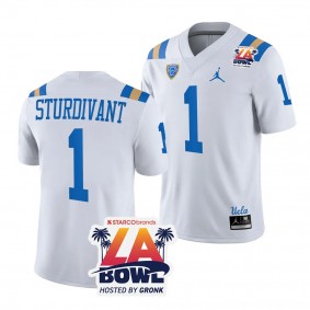 UCLA Bruins 2023 LA Bowl J. Michael Sturdivant #1 White Men's Football Jersey